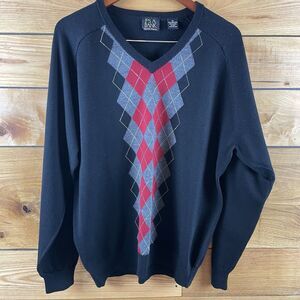 JOS A BANK Sweater Men XL 100% Merino Wool Signature Collection Argyle